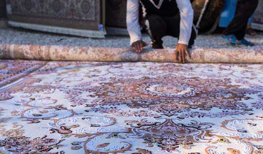 روش اصولی لول کردن قالی در قالیشویی تخت طاووس